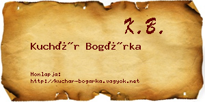 Kuchár Bogárka névjegykártya